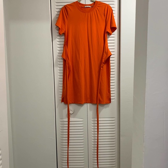 Alice + Olivia Evie Wrap T-Shirt Dress Orange Size M - Picture 5 of 11